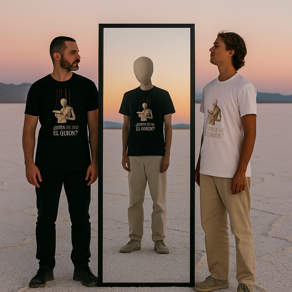 Camiseta Unisex "¿Quién Te Dio el Guion?" - Marioneta y Manuscrito